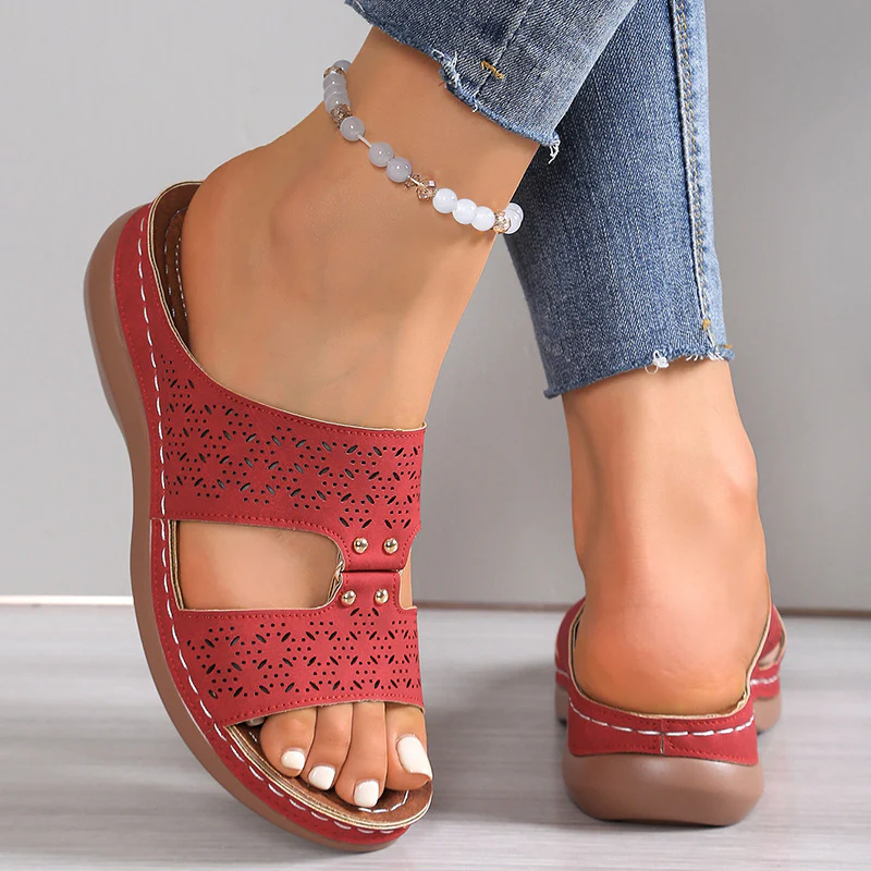 Damen Komfort-Sandalen mit perforiertem Obermaterial und gepolsterter Fußbettung R&B - Image 8