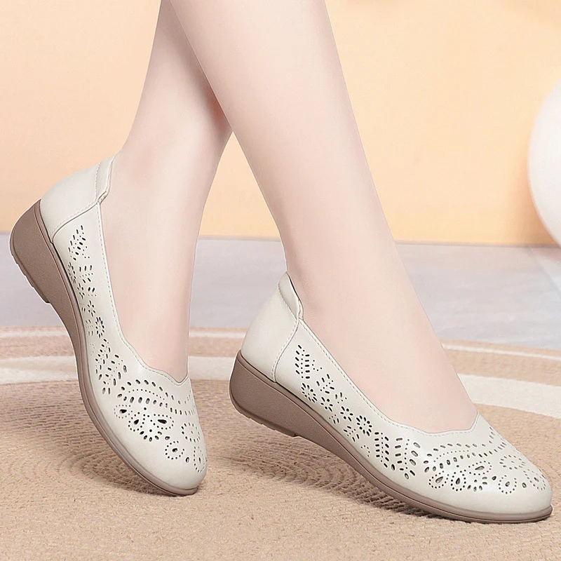 Damen Komfortable Ballerinas mit elegante Perforation R&B - Image 2