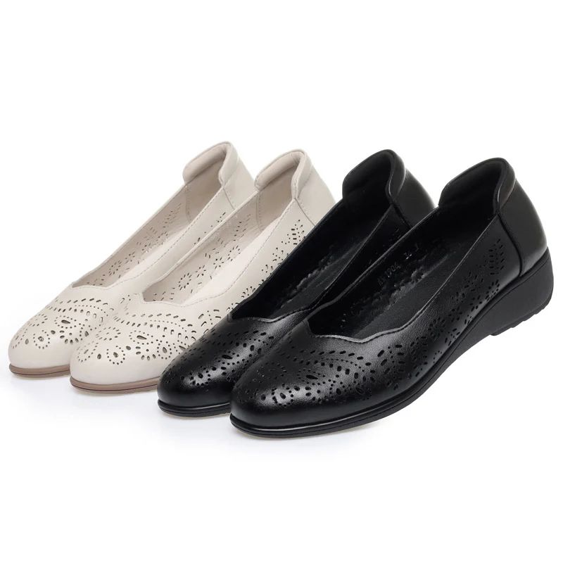 Damen Komfortable Ballerinas mit elegante Perforation R&B - Image 4