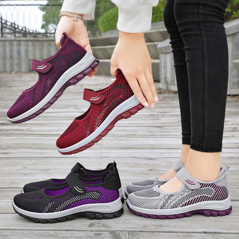 Damen Komfortable Ballerinas mit flexiblem Klettverschluss R&B - Image 4