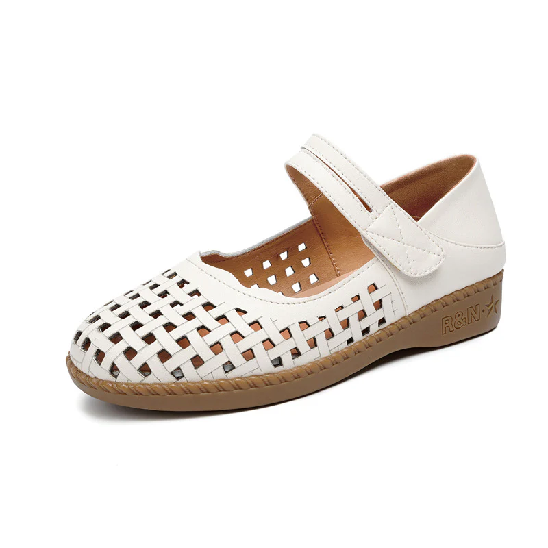 Damen Komfortable Ballerinas mit verstellbarem Riemen und luftiger Konstruktion R&B - Image 4