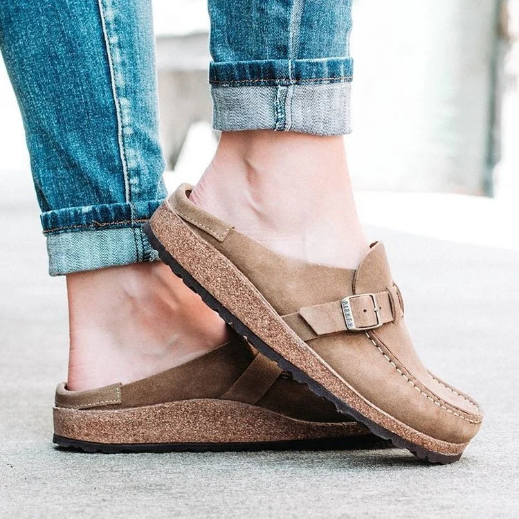 Damen Komfortable Clogs mit anatomischem Fußbett und modischem Schnallen-Design R&B - Image 3