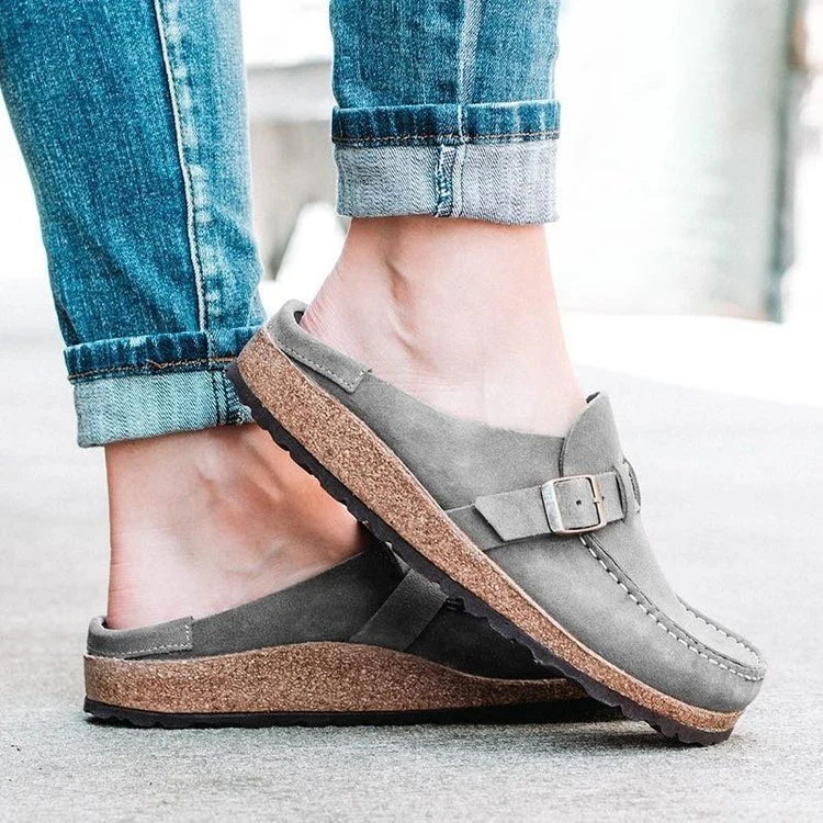 Damen Komfortable Clogs mit anatomischem Fußbett und modischem Schnallen-Design R&B - Image 8