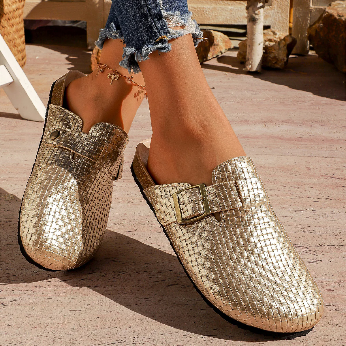 Damen Komfortable Clogs mit modischem Flecht-Design R&B - Image 4