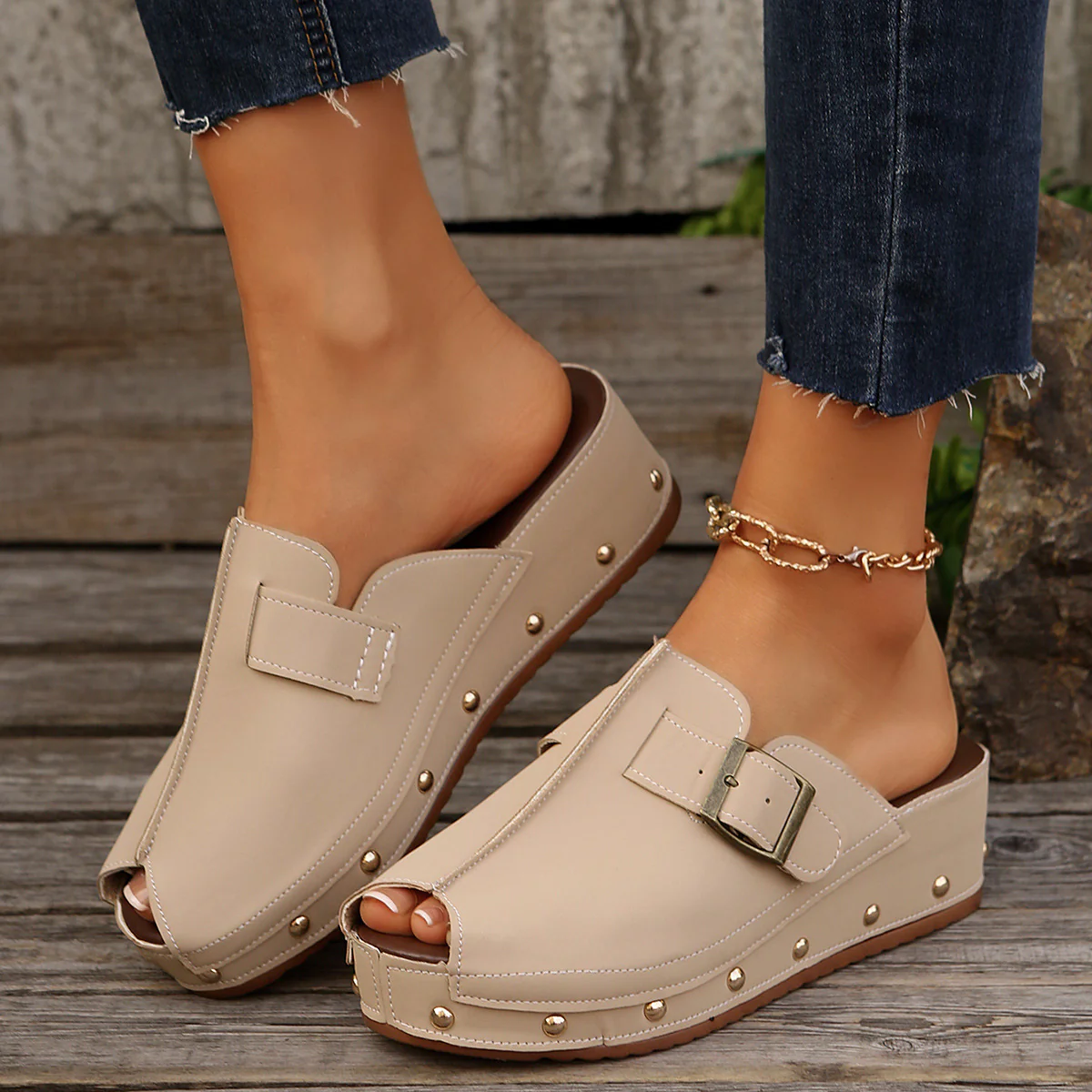 Damen Komfortable Clogs mit modischem Schnallen-Detail R&B - Image 8