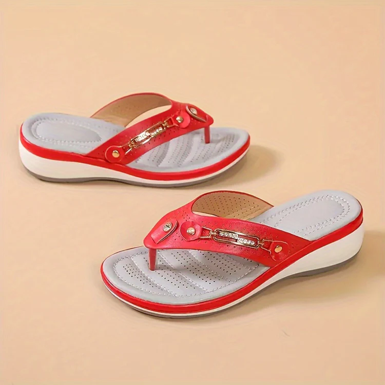 Damen Komfortable Flip-Flops mit dekorativem Schmuckelement R&B - Image 4