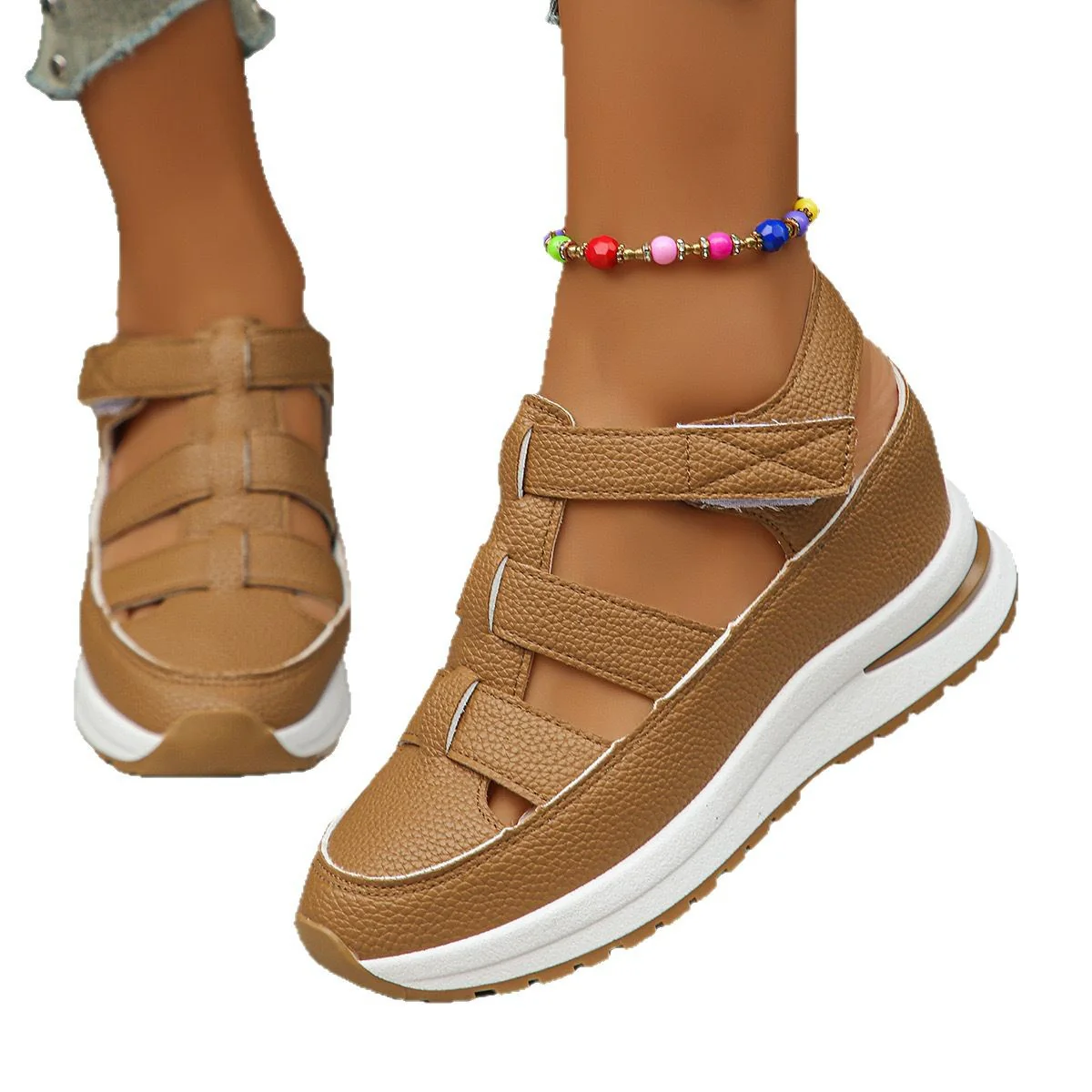 Damen Komfortable Keilsneaker mit verstellbaren Riemen und ergonomischem Fußbett R&B - Image 5