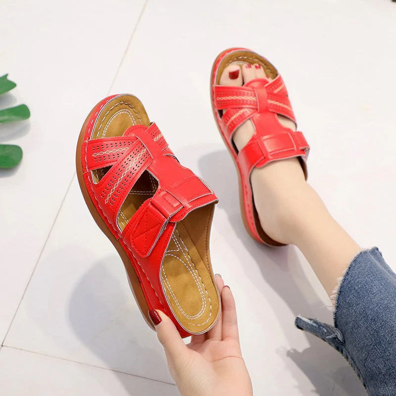 Damen bequeme Klettsandalen mit anatomischem Fußbettdesign R&B - Image 3