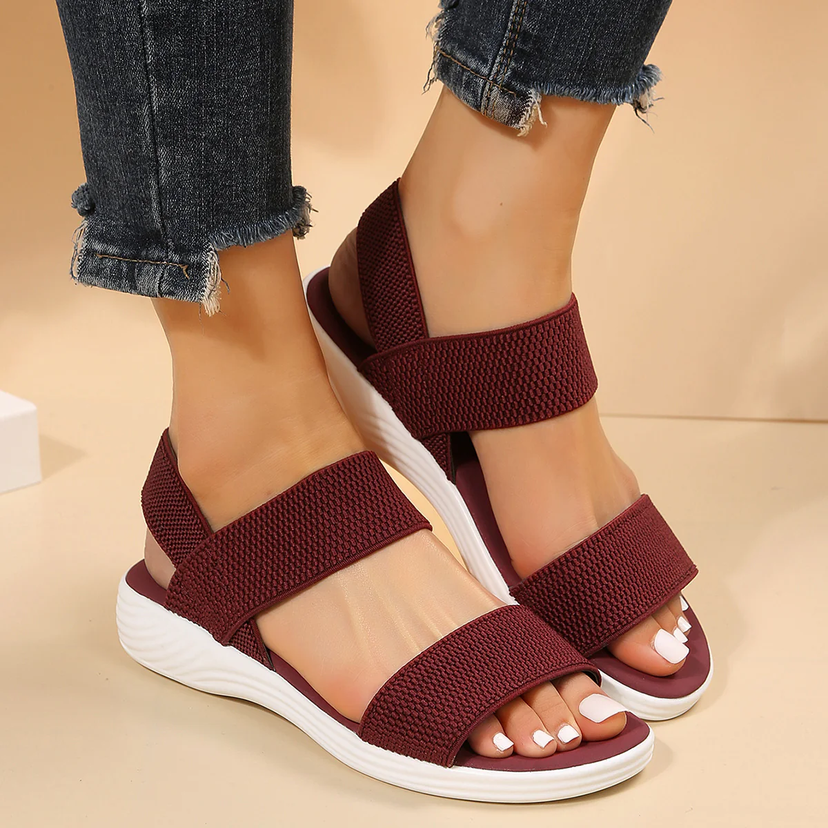 Damen Komfortable Sandalen mit elastischen Riemen R&B - Image 10