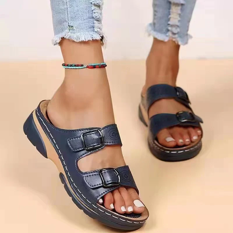 Damen Komfortable Sandalen mit verstellbaren Riemen und gepolsterter Sohle R&B - Image 4