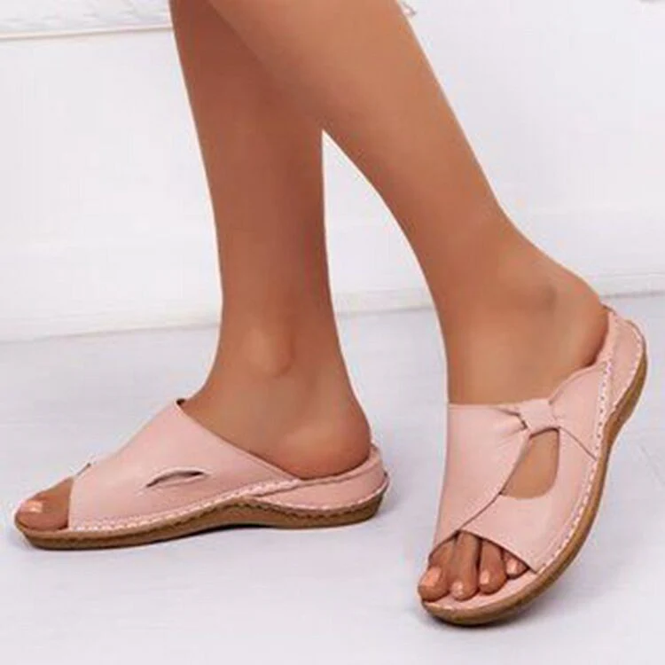 Damen komfortable Slide-Sandalen mit dekorativem Riemen und ergonomischer Sohle R&B - Image 6