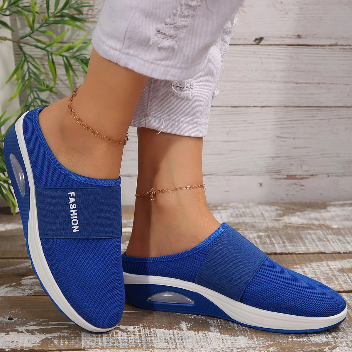 Damen Komfortable Slipper mit atmungsaktivem Obermaterial R&B