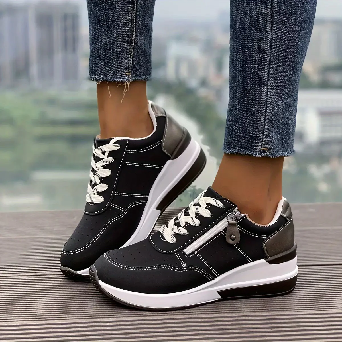 Damen Komfortable Sneaker mit Reißverschluss R&B - Image 10