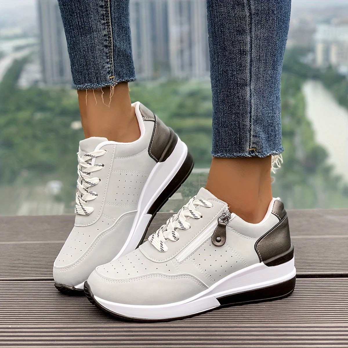 Damen Komfortable Sneaker mit Reißverschluss R&B - Image 2