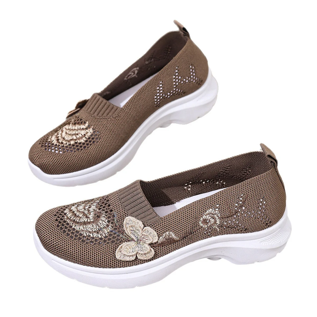 Damen Komfortable und atmungsaktive Slip-On Laufsohle mit floralem Dekor Heidi-Mode - Image 7