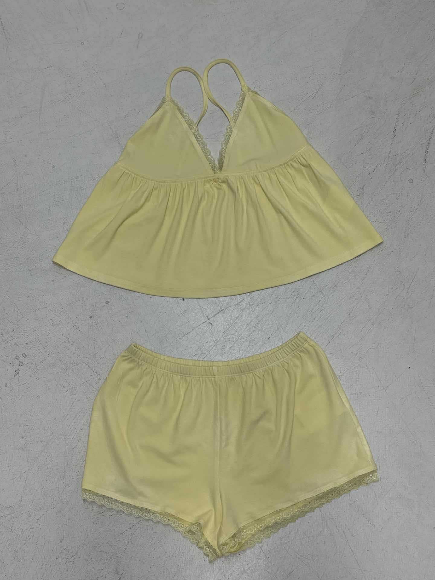 Damen komfortables Schlafanzug-Set mit Spaghetti-Trägern und Spitzenverzierung Heidi-Mode - Image 6