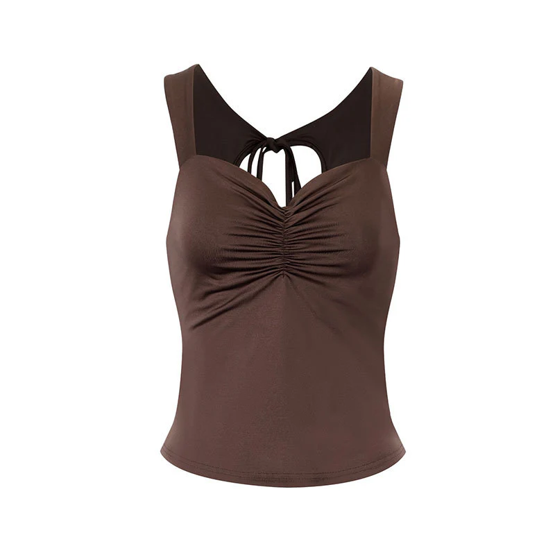 Damen kommerzielles Top mit dekorativer Raffung und eleganter Schnürung R&B - Image 4