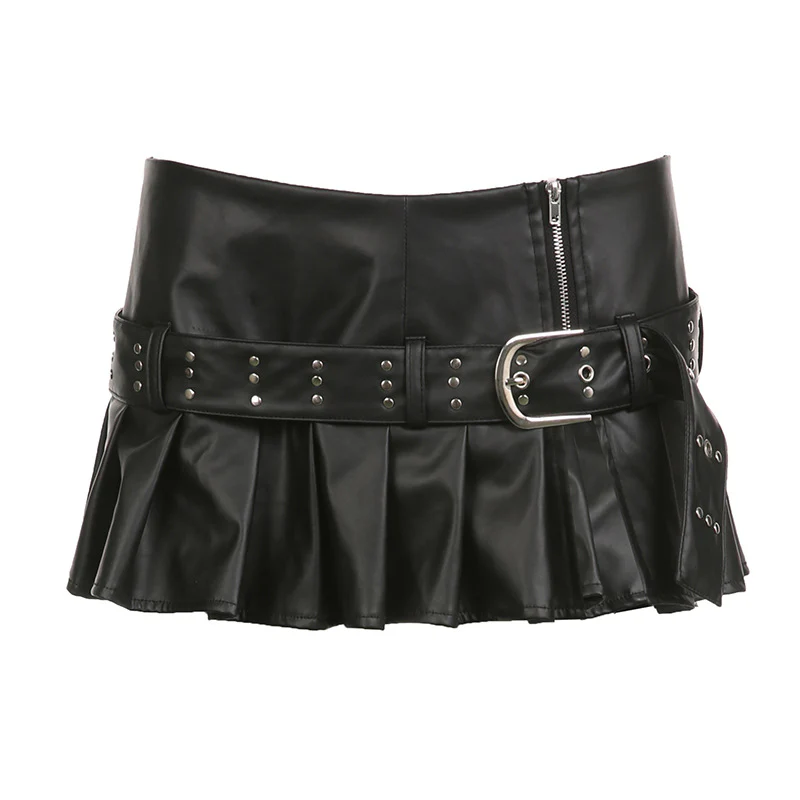Damen Kunstleder Minirock mit charakteristischen Nieten Heidi-Mode - Image 6