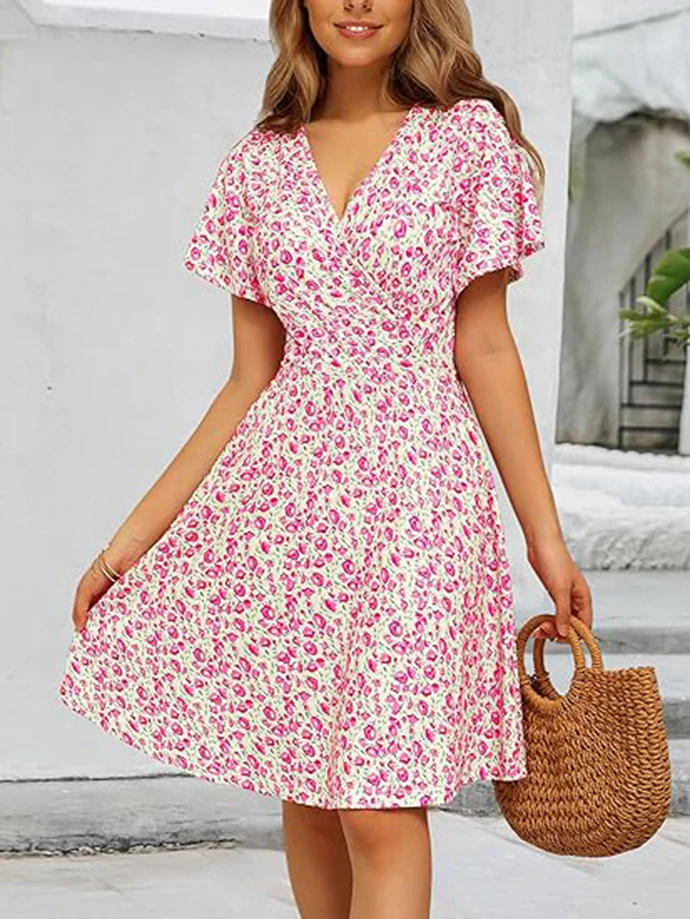 Damen Kurzarm Sommerkleid mit floralem Muster R&B - Image 3