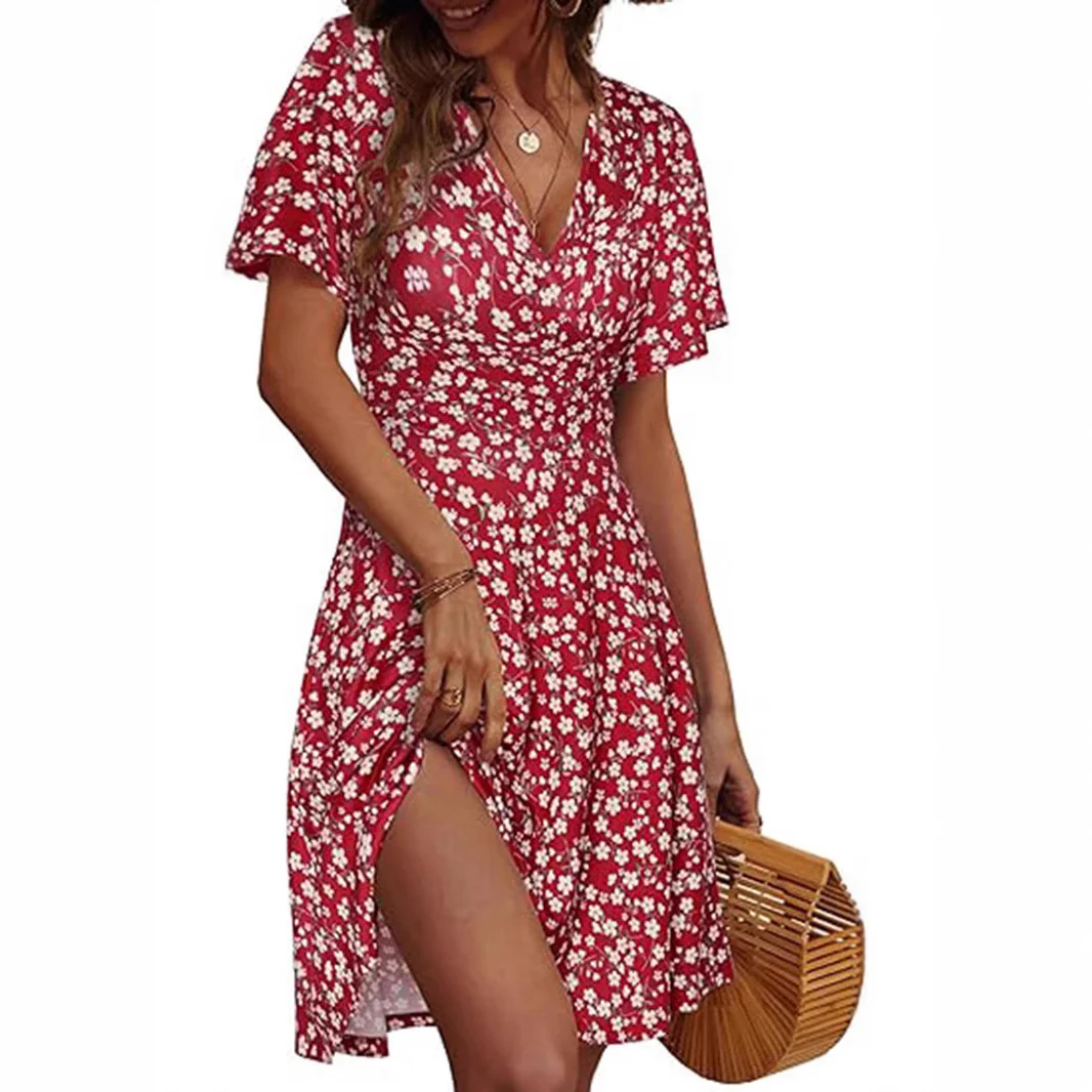 Damen Kurzarm Sommerkleid mit floralem Muster R&B - Image 4