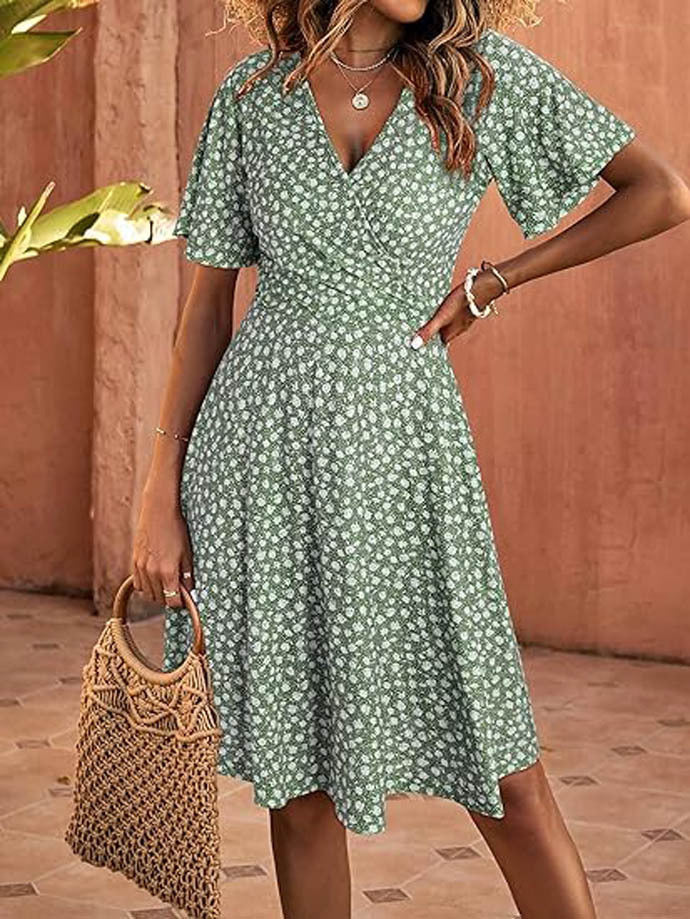 Damen Kurzarm Sommerkleid mit floralem Muster R&B - Image 9