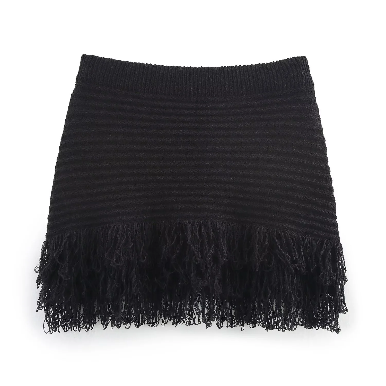 Damen Kurzarm-Strickjacke mit fransigem Saum und dekorativen Knöpfen R&B - Image 11