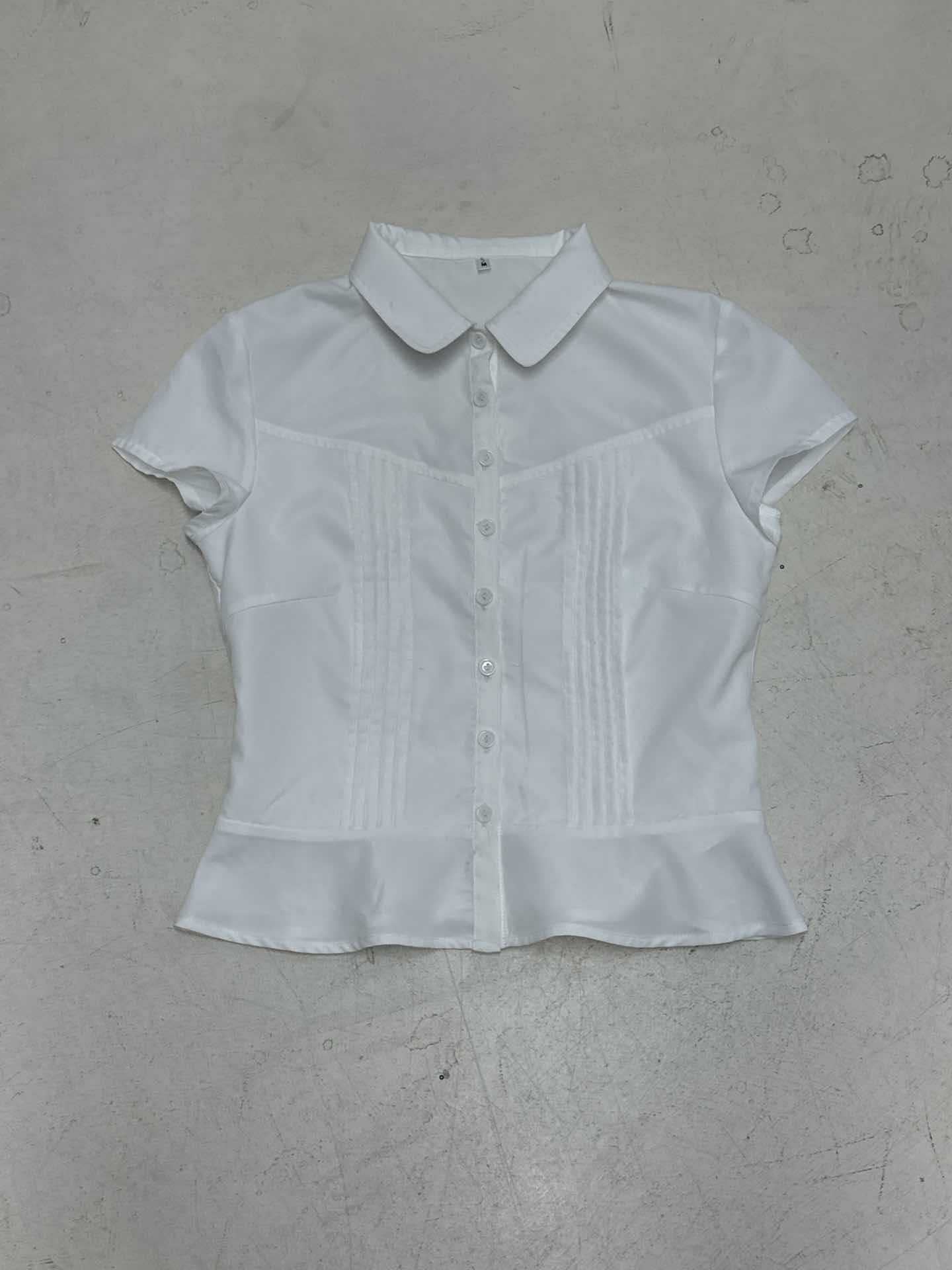 Damen kurzärmliges Hemdblusenshirt mit tailliertem Schnitt und eleganten Raffungen R&B - Image 22