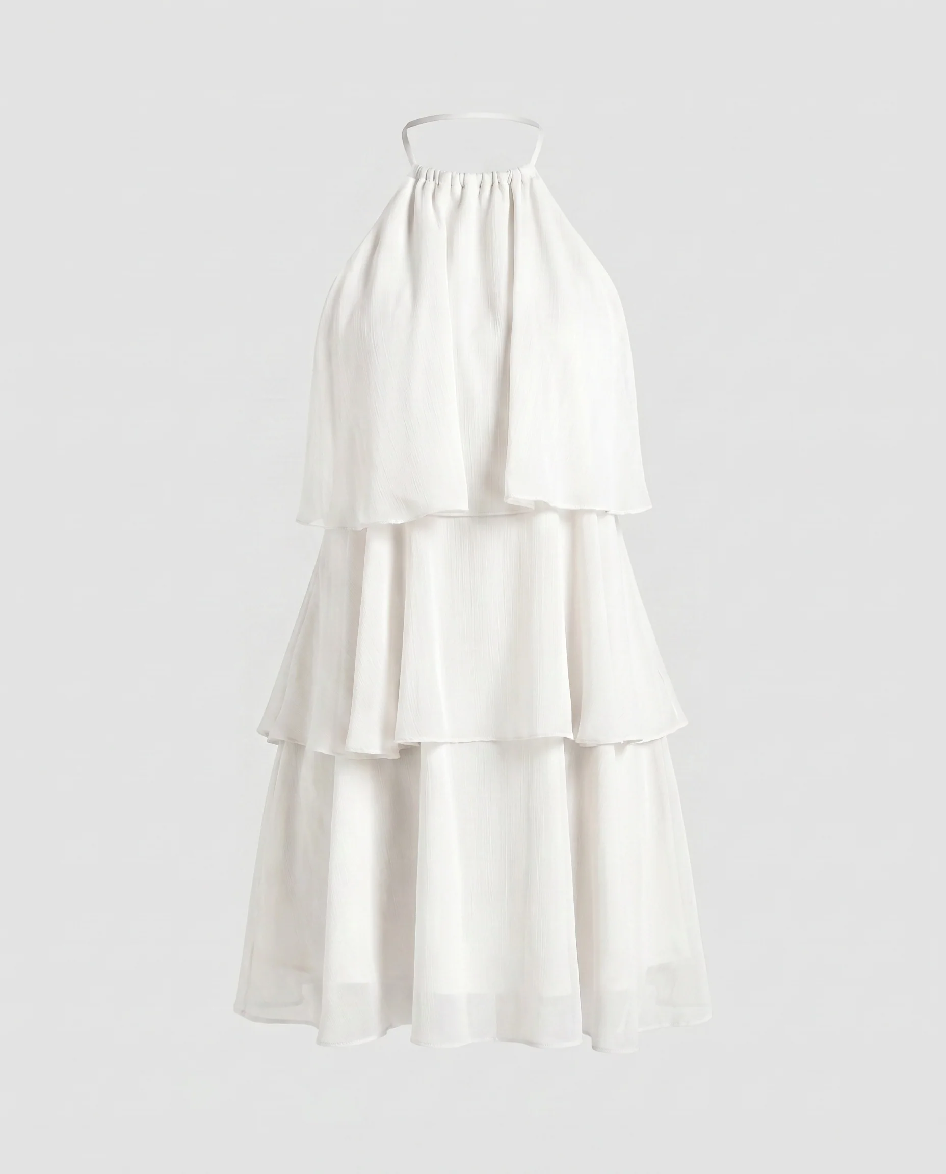 Damen kurzes Chiffon-Kleid mit voluminösen Rüschendetails - Image 5