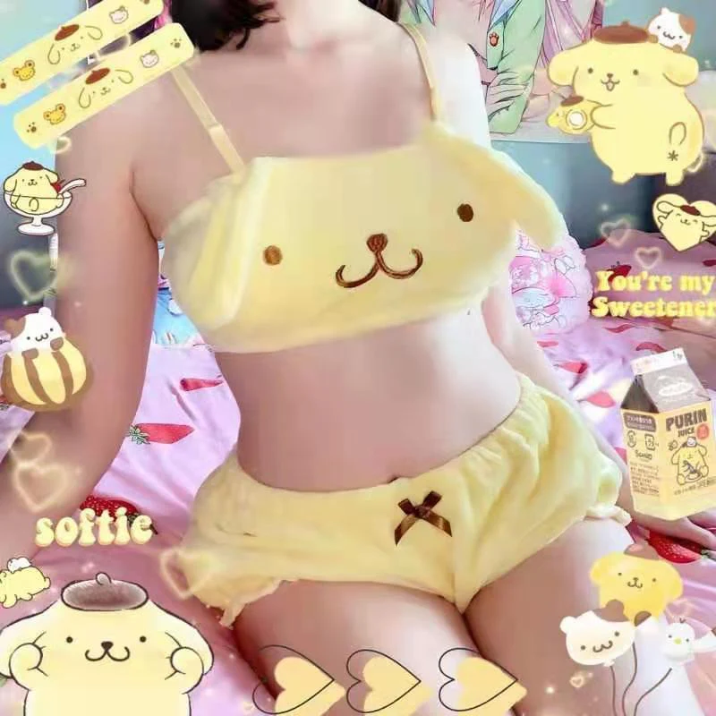 Damen Kuschelndes Pyjama-Set mit Tiermotiven und zarten Rüschen R&B - Image 8