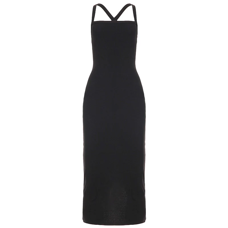 Damen Langarm-Maxikleid mit elegantem X-Rücken-Design und figurbetontem Schnitt R&B - Image 7