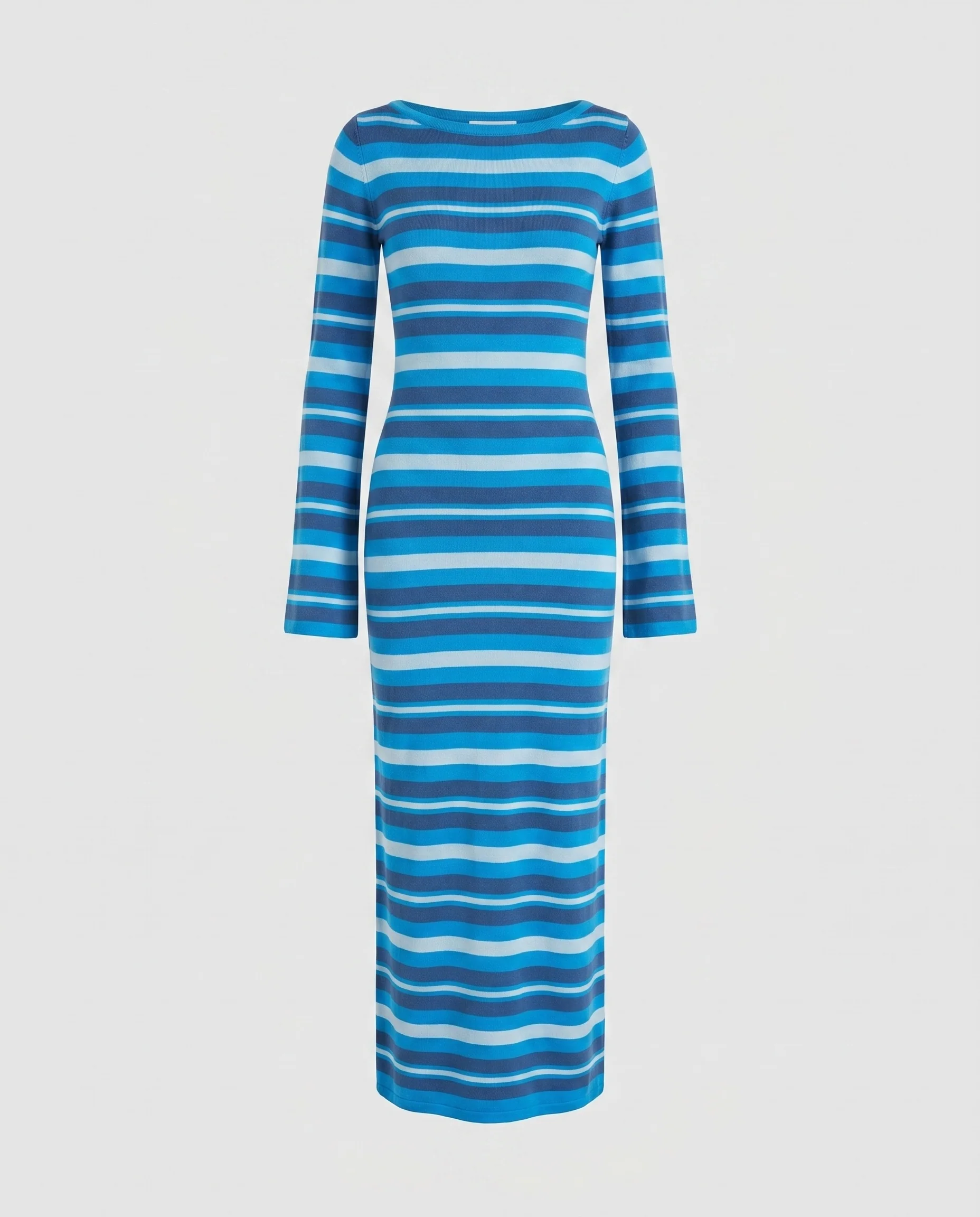 Damen Langarm-Strickkleid mit schickem Streifenmuster - Image 5