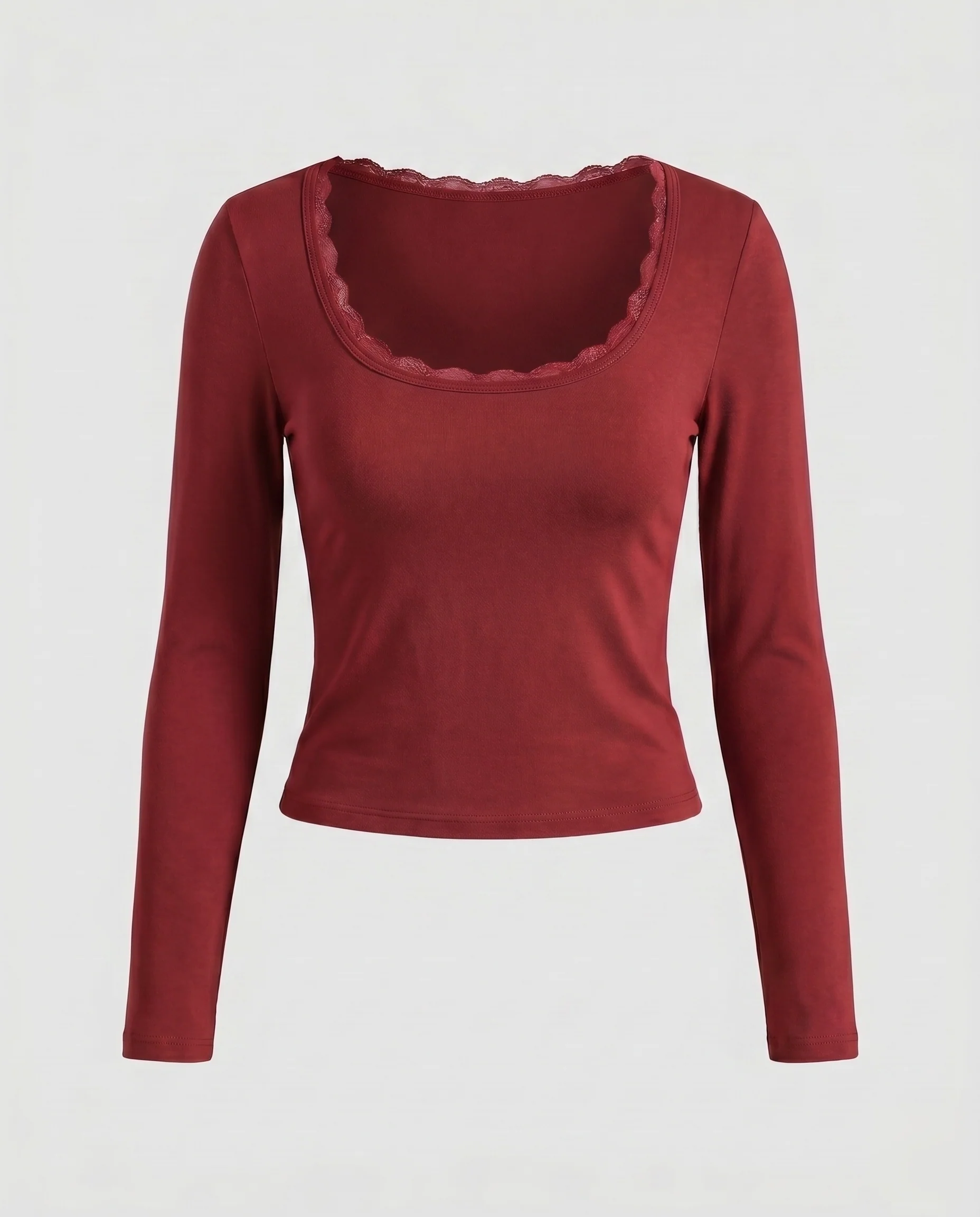 Damen Langarm-Top mit eleganter Spitze - Image 14