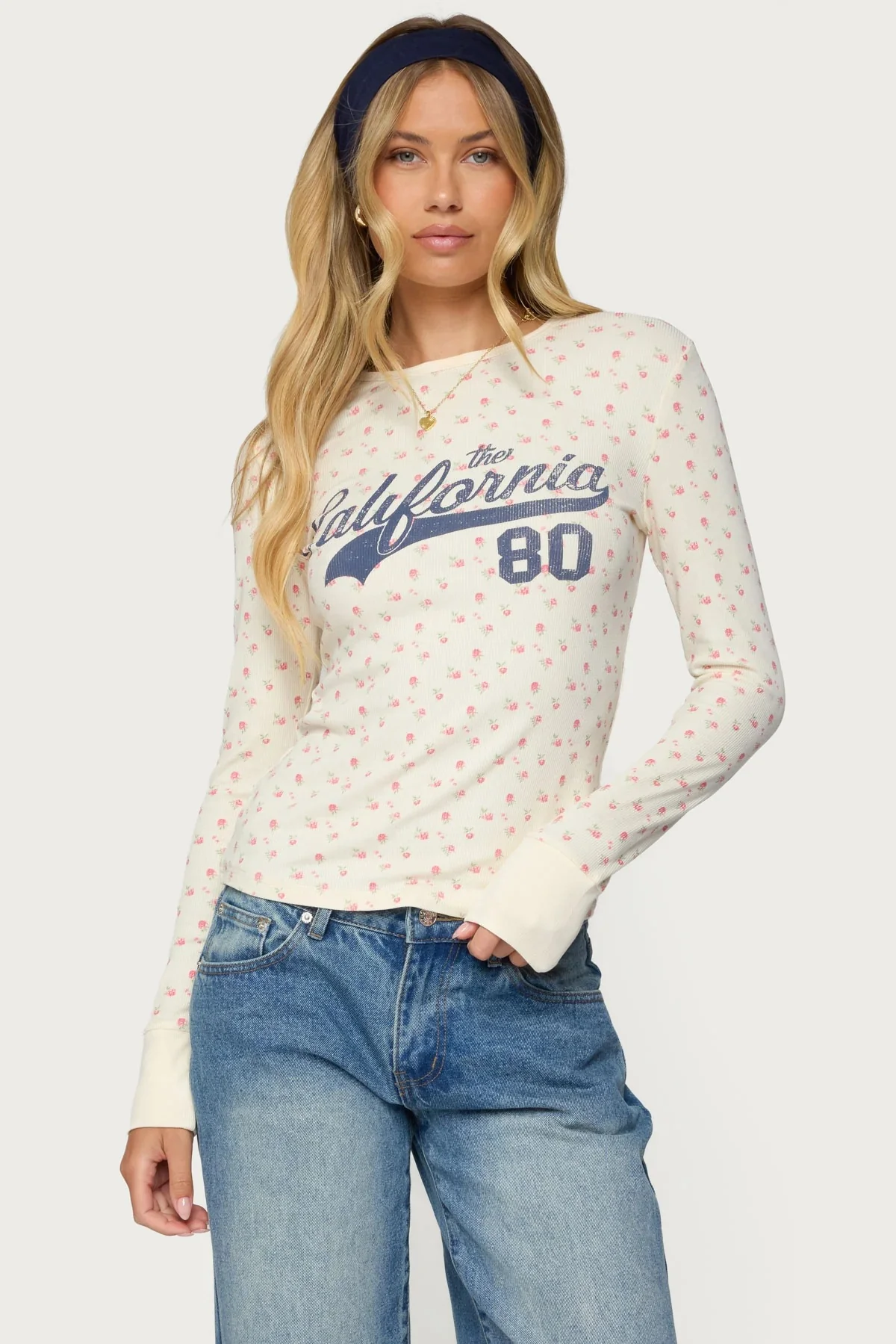 Damen Langarmshirt mit floralem Muster und sportlichem Print R&B - Image 6