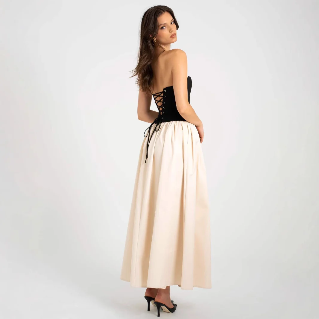 Damen Lange Abendrobe mit Bustier-Oberteil und weit schwingendem Rock R&B - Image 3