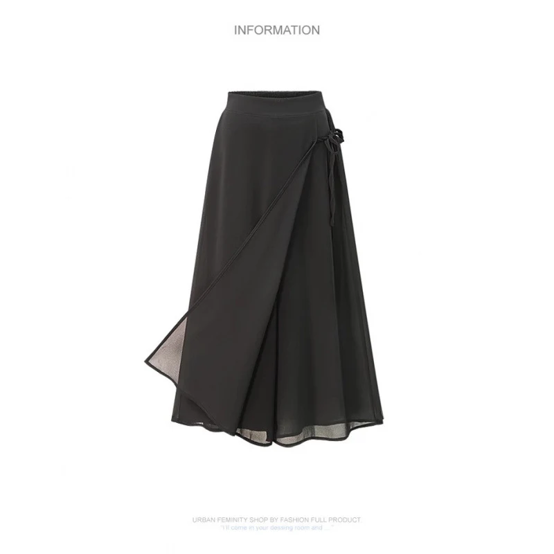 Damen Langer Wickelrock aus fließendem Chiffon R&B - Image 3