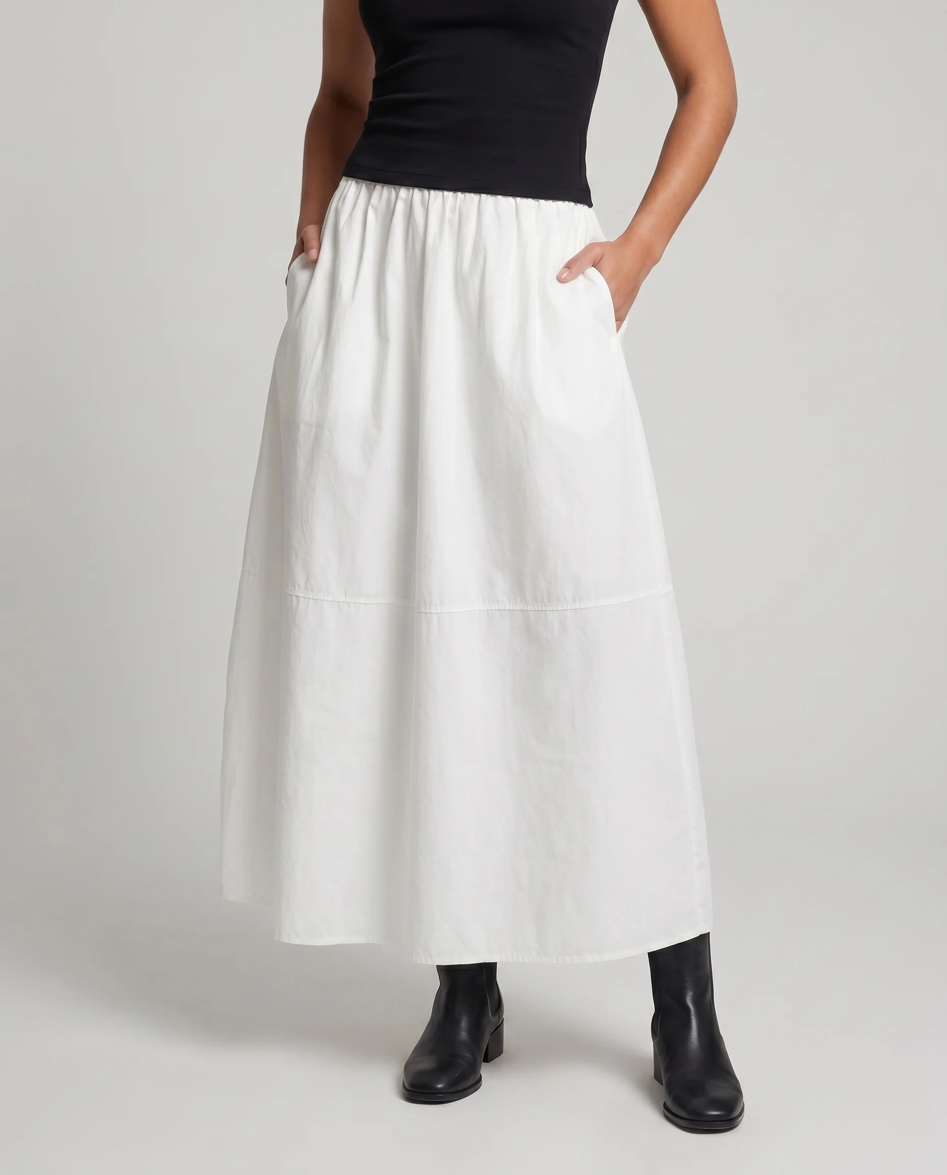 Damen Langes Maxi-Rock mit voluminösem Schnitt und elastischem Bund R&B - Image 2