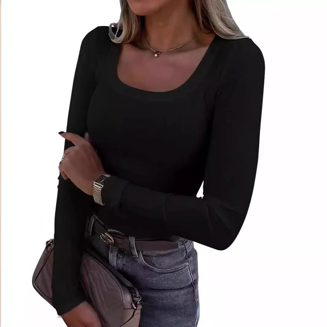 Damen Langarm Ripp-T-Shirt mit elegantem U-Boot-Ausschnitt R&B - Image 15