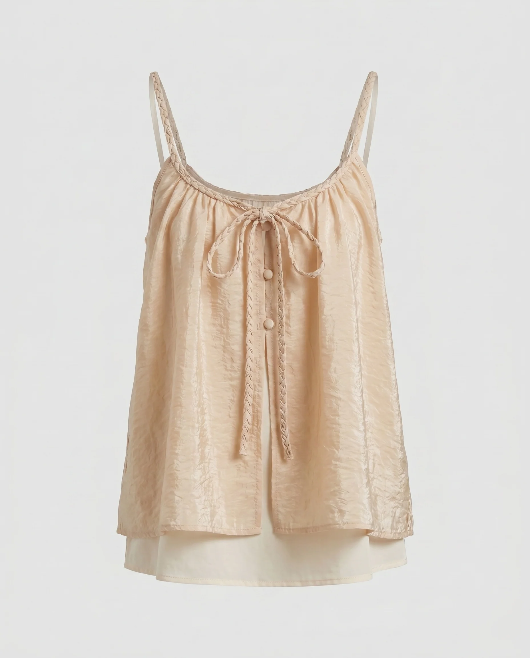 Damen lässige Bluse mit gekreuzten Trägern und rüschigem Saum R&B - Image 5