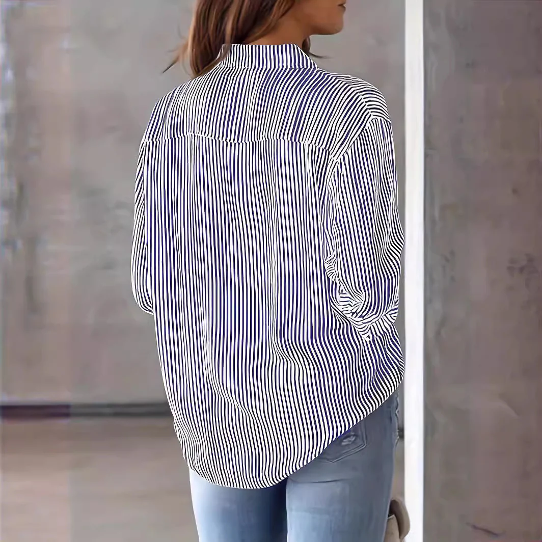 Damen lässige Bluse mit Streifen R&B - Image 4