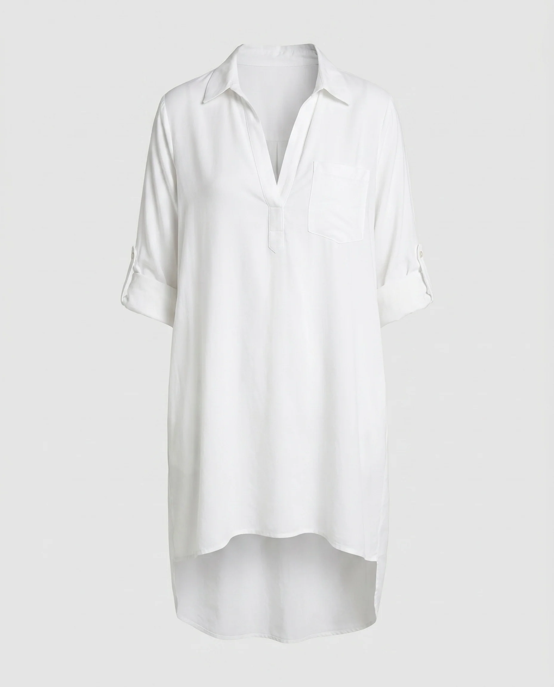 Damen lässige Bluse mit trendigem V-Ausschnitt und asymmetrischem Saum Heidi Mode - Image 5