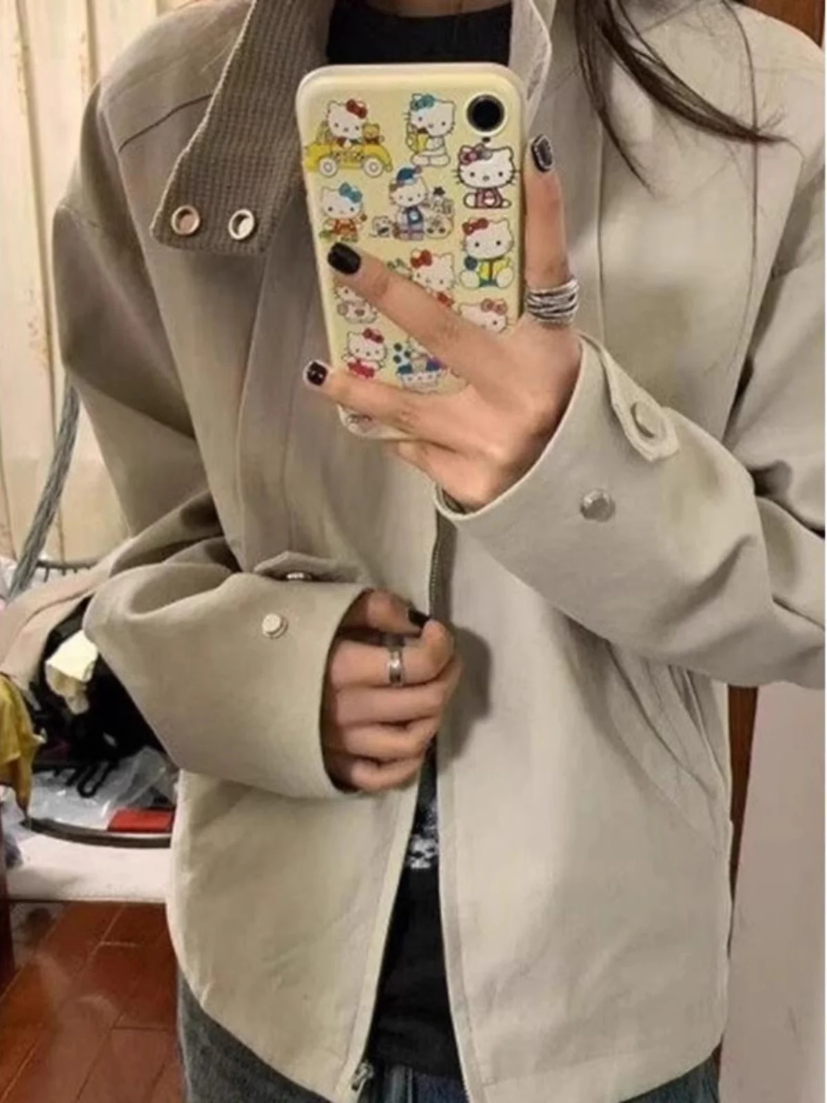 Damen Lässige Cordjacke mit modischer Knopfdetail R&B - Image 4