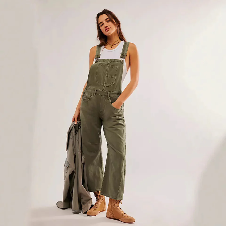 Damen lässige Denim-Latzhose im modernen Schnitt mit verstellbaren Trägern R&B - Image 5