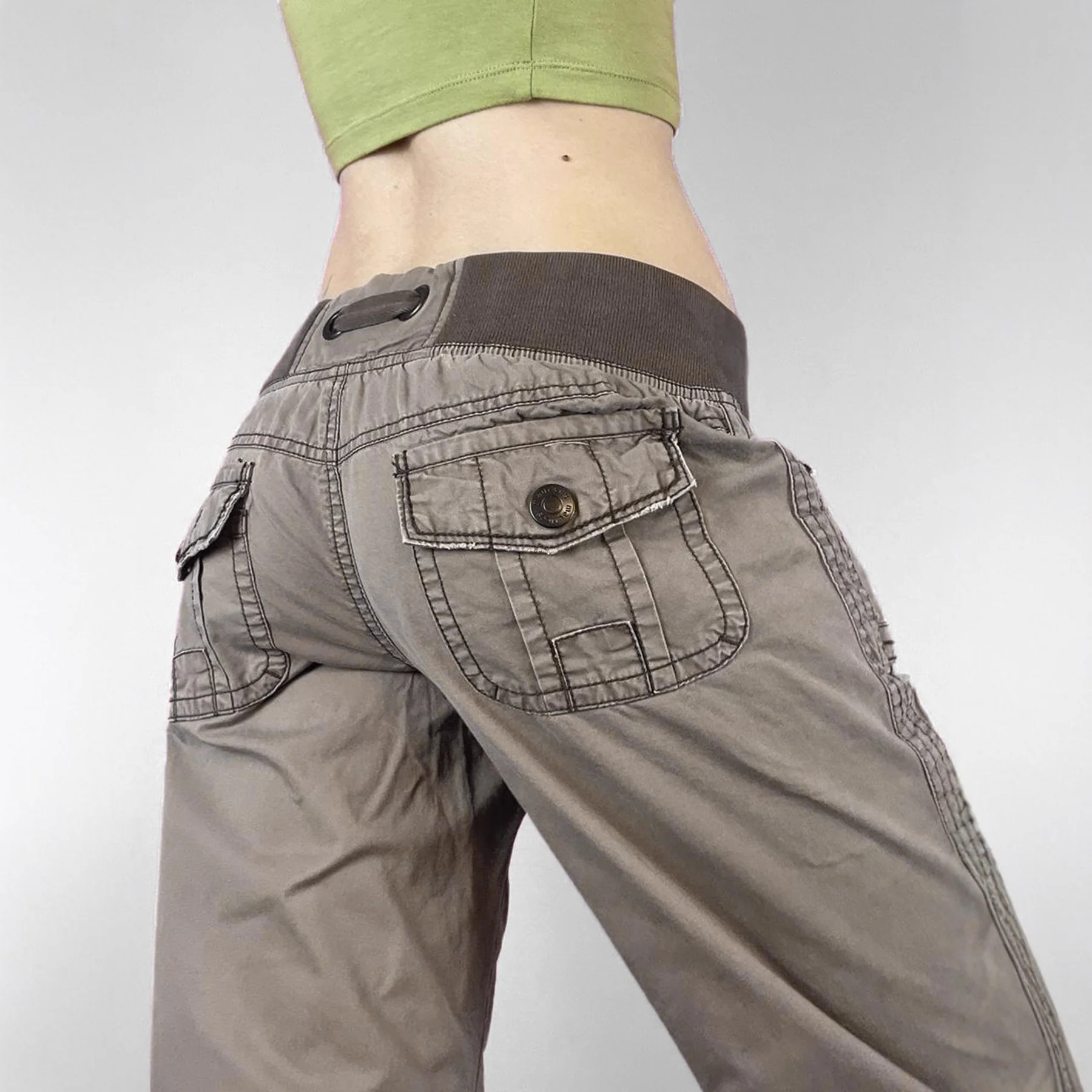 Damen lässige Flared Jeanshose mit hohem Bund und weitem Bein Heidi-Mode - Image 4