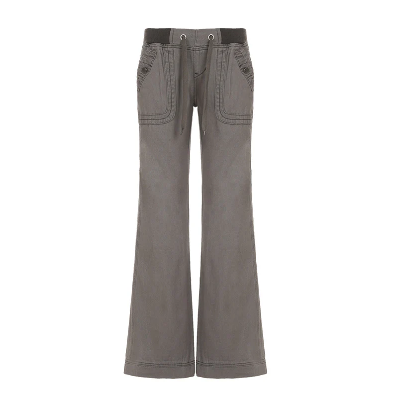 Damen lässige Flared Jeanshose mit hohem Bund und weitem Bein Heidi-Mode - Image 9