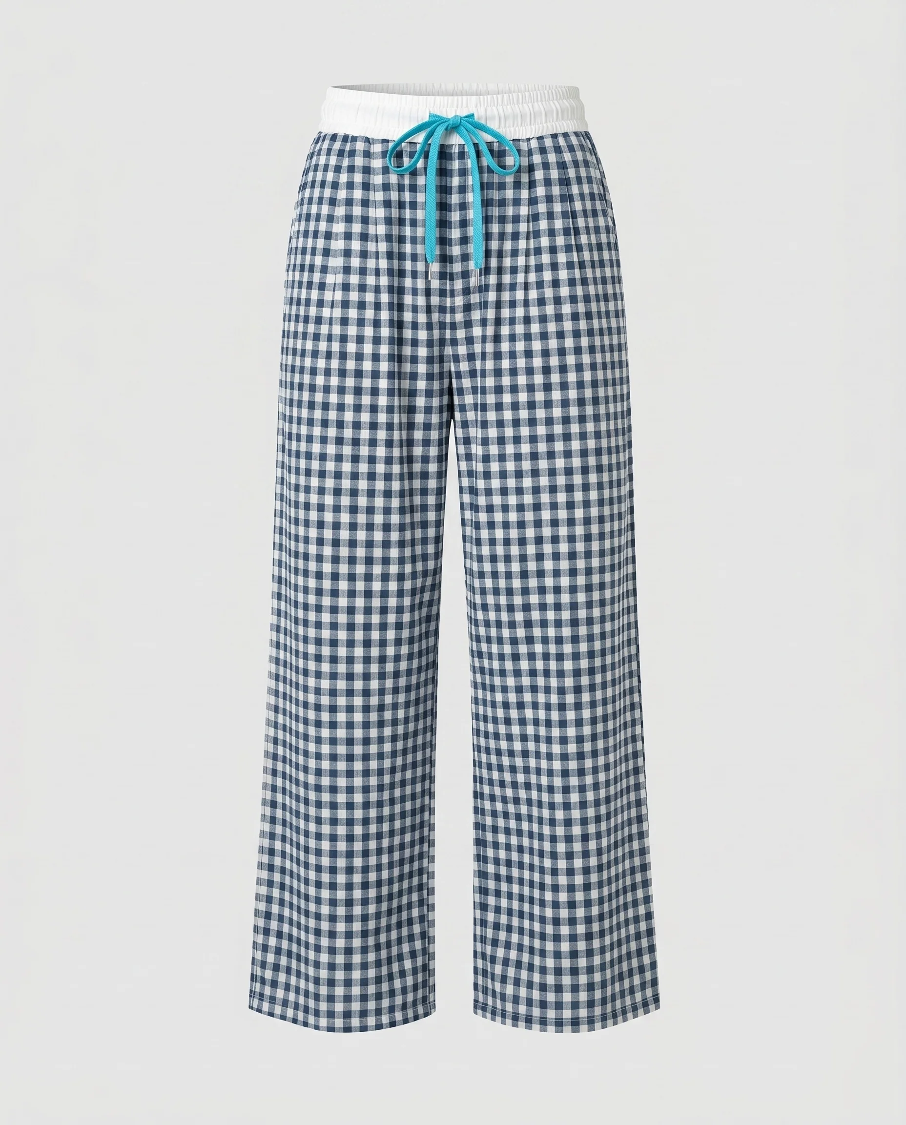 Damen lässige Karohose mit elastischem Bund und verstellbarem Kordelzug - Image 5