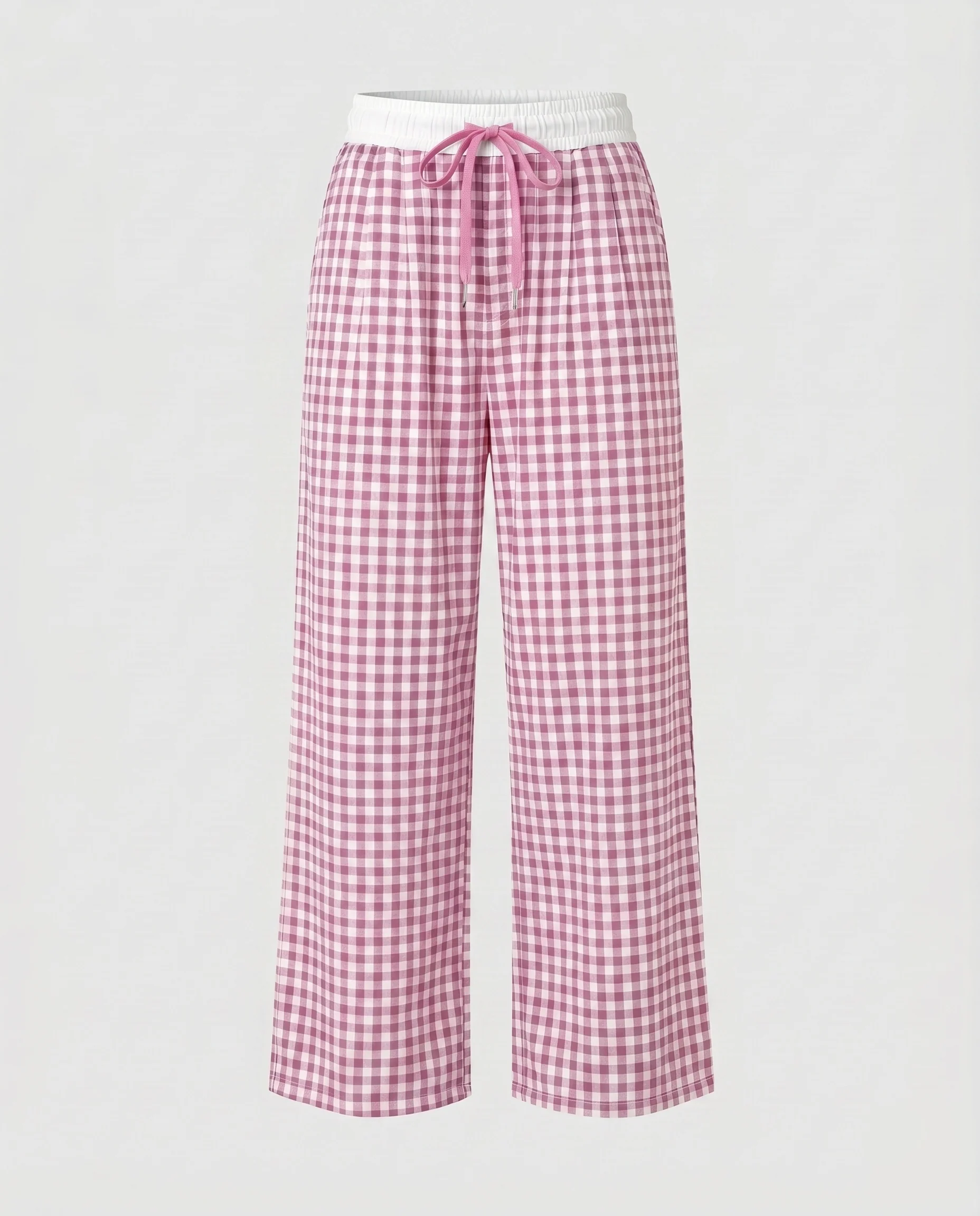 Damen lässige Karohose mit elastischem Bund und verstellbarem Kordelzug - Image 7