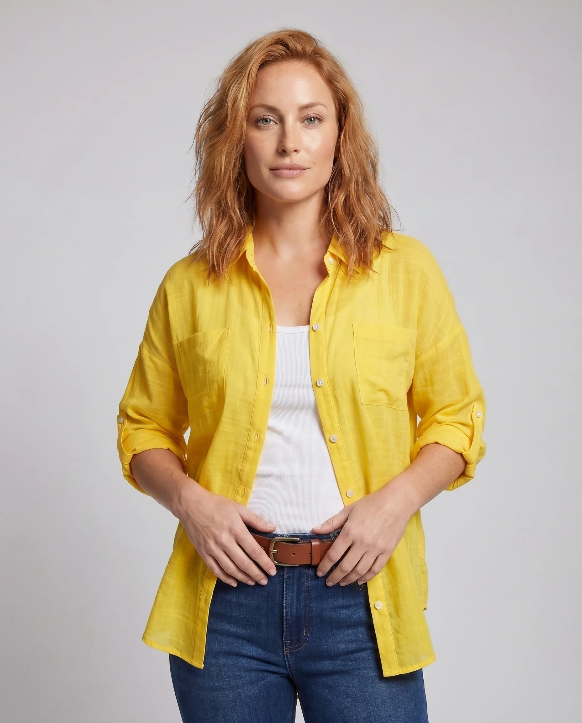 Damen lässige Langarmbluse aus leichtem Material Heidi Mode - Image 2