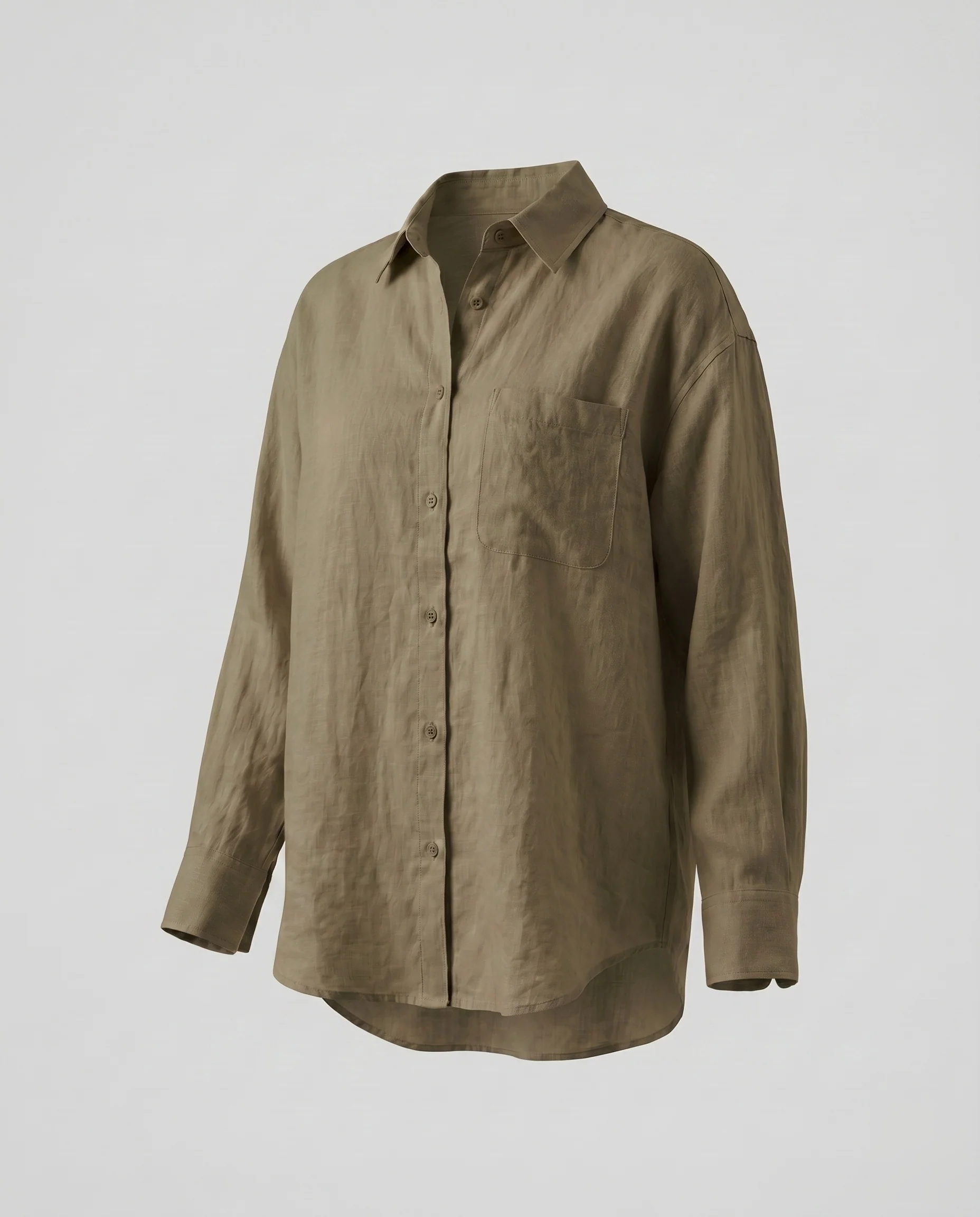 Damen lässige Leinenbluse mit klassischem Kragen und lockerer Passform - Image 6