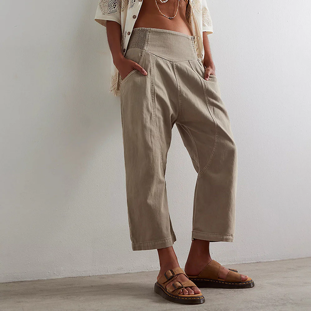 Damen lässige Loose-Fit Jeans mit elastischem Bund und geräumigen Taschen R&B - Image 3