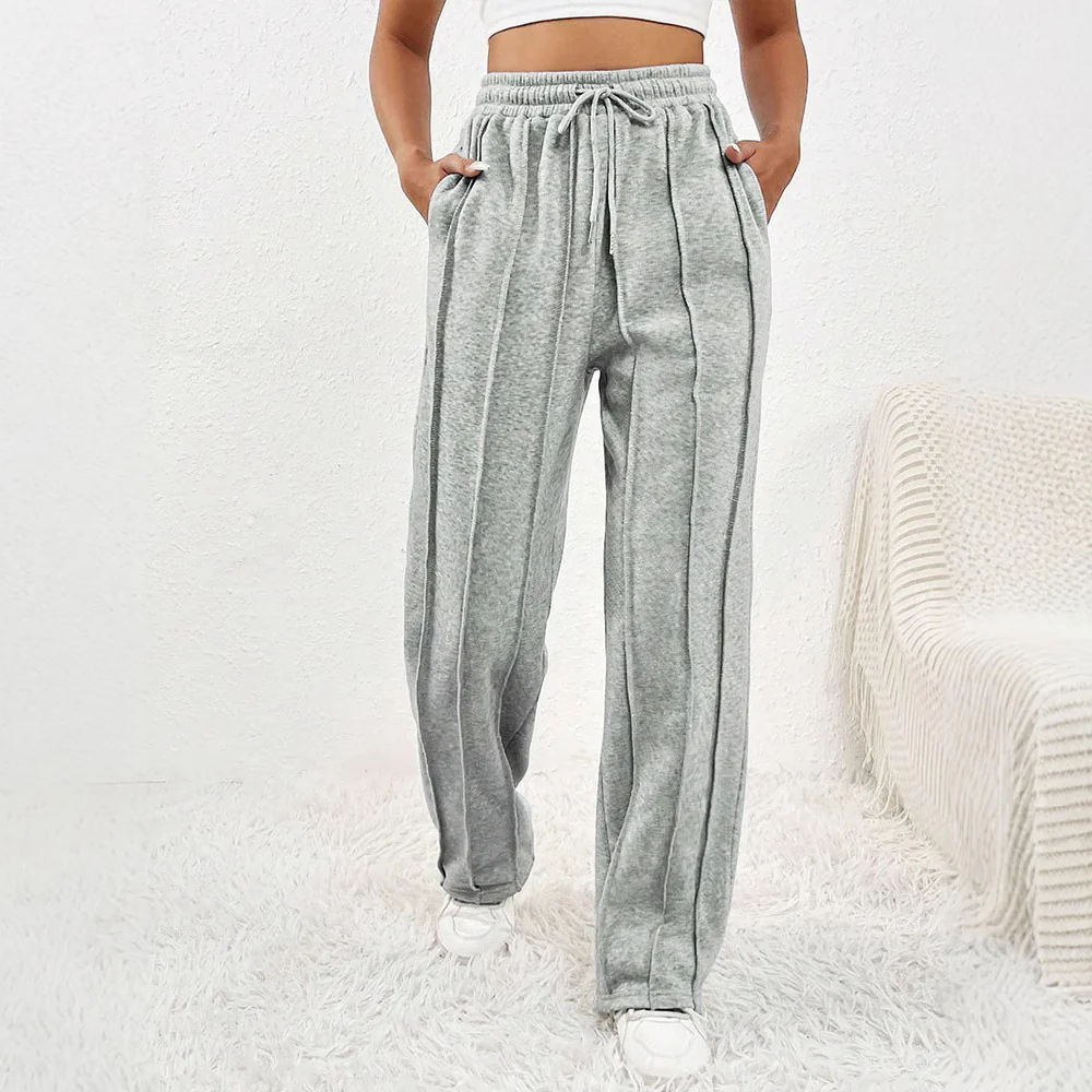 Damen lässige Plissee-Hose mit elastischem Bund R&B
